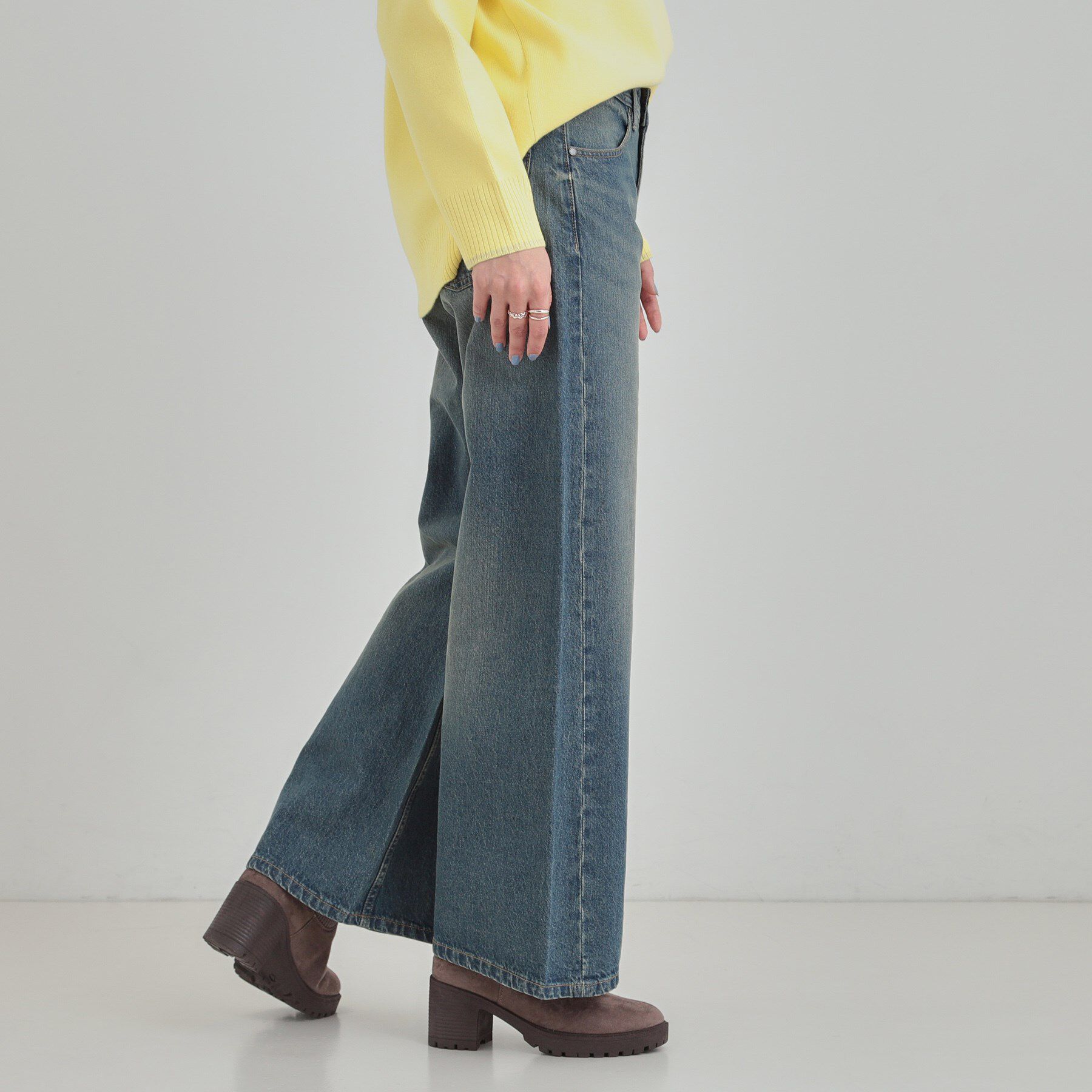 SHOO･LA･RUE「【SHOO・LA・RUE DENIM】体型カバーにも バギーワイドパンツ」|デニム|