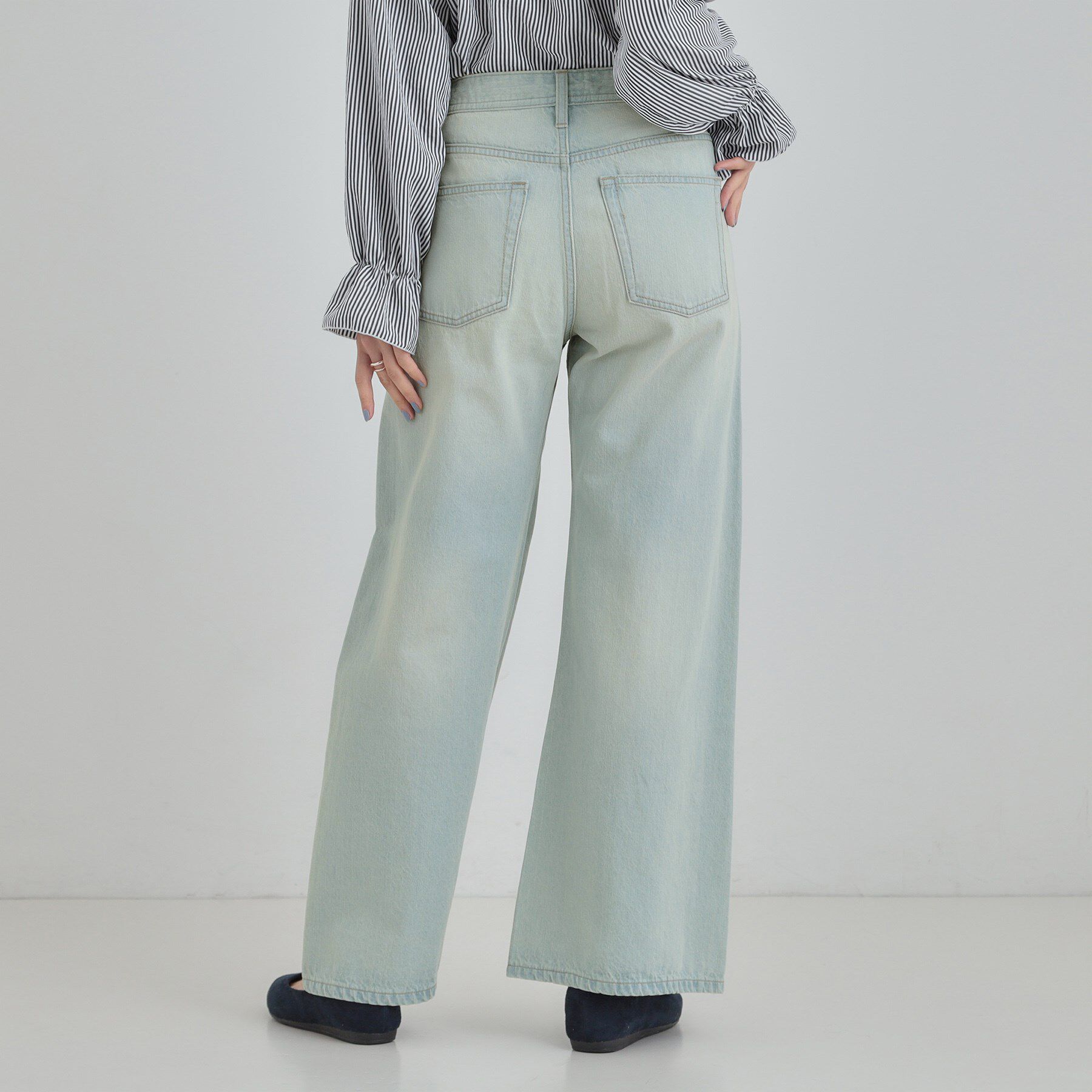 SHOO･LA･RUE「【SHOO・LA・RUE DENIM】体型カバーにも バギーワイドパンツ」|デニム|