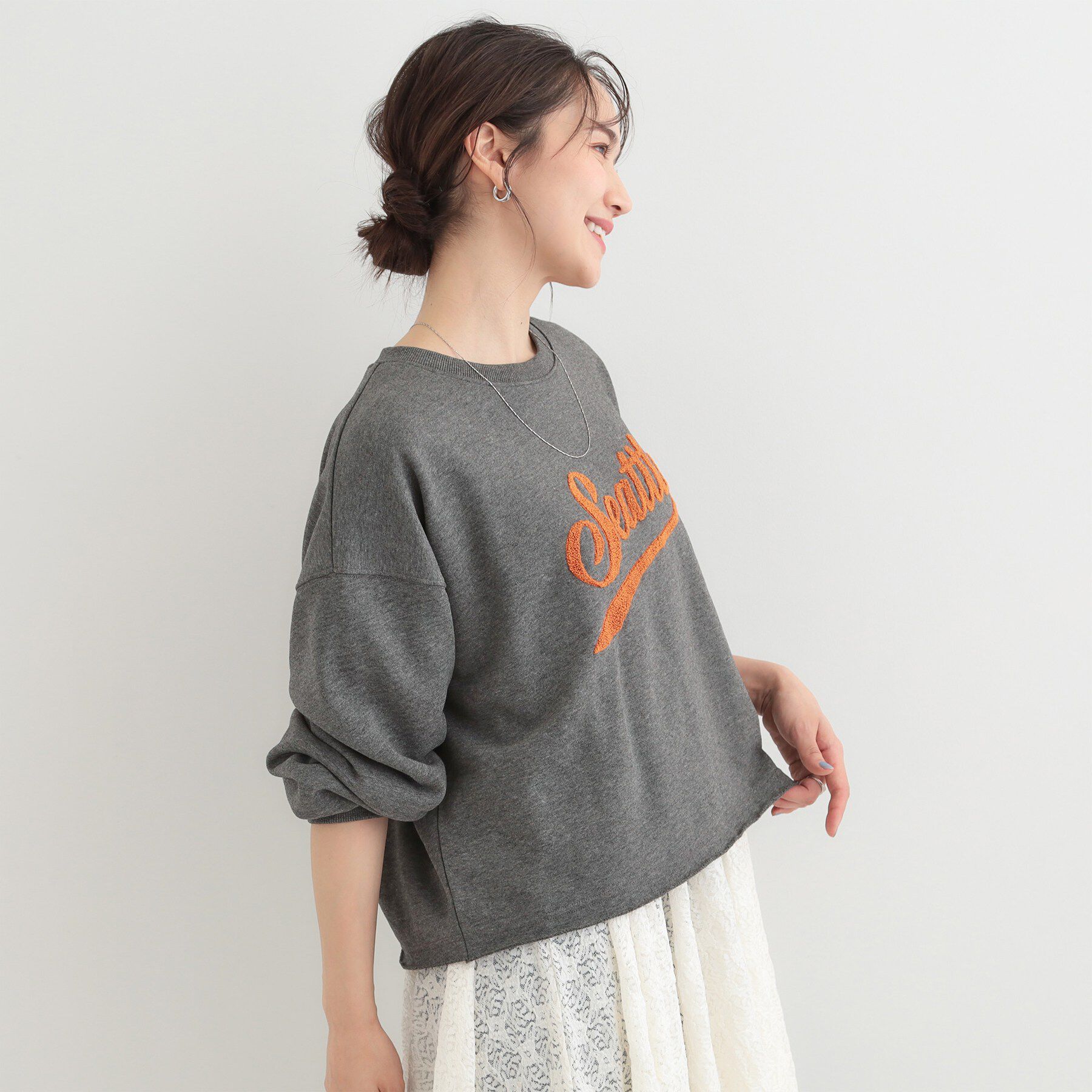 SHOO･LA･RUE「サガラ刺繍アソート裏毛スウェット」|パーカー|