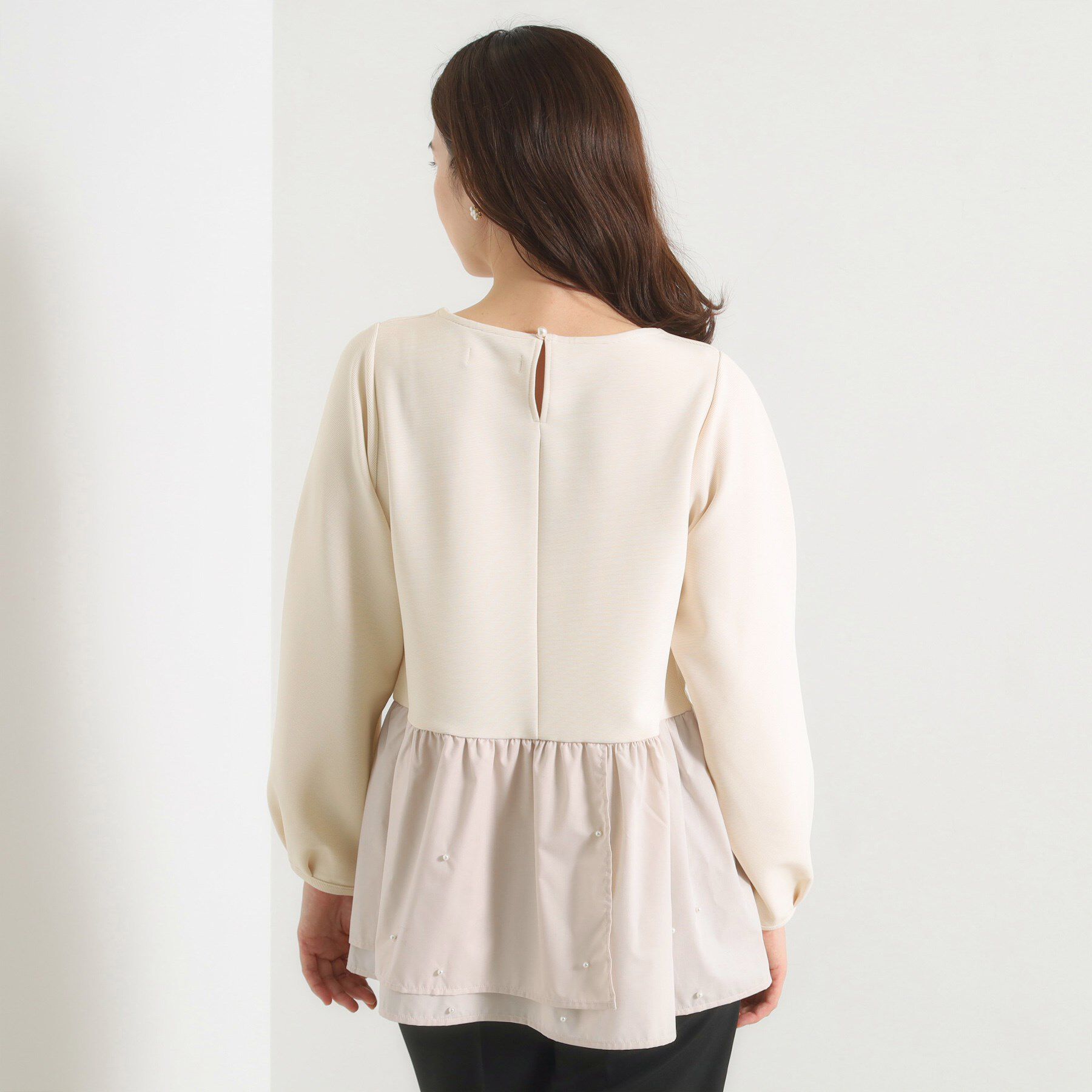 ITS&rsquo;DEMO「【手洗い可】異素材切替リップルプルオーバー」|Tシャツ・カットソー|