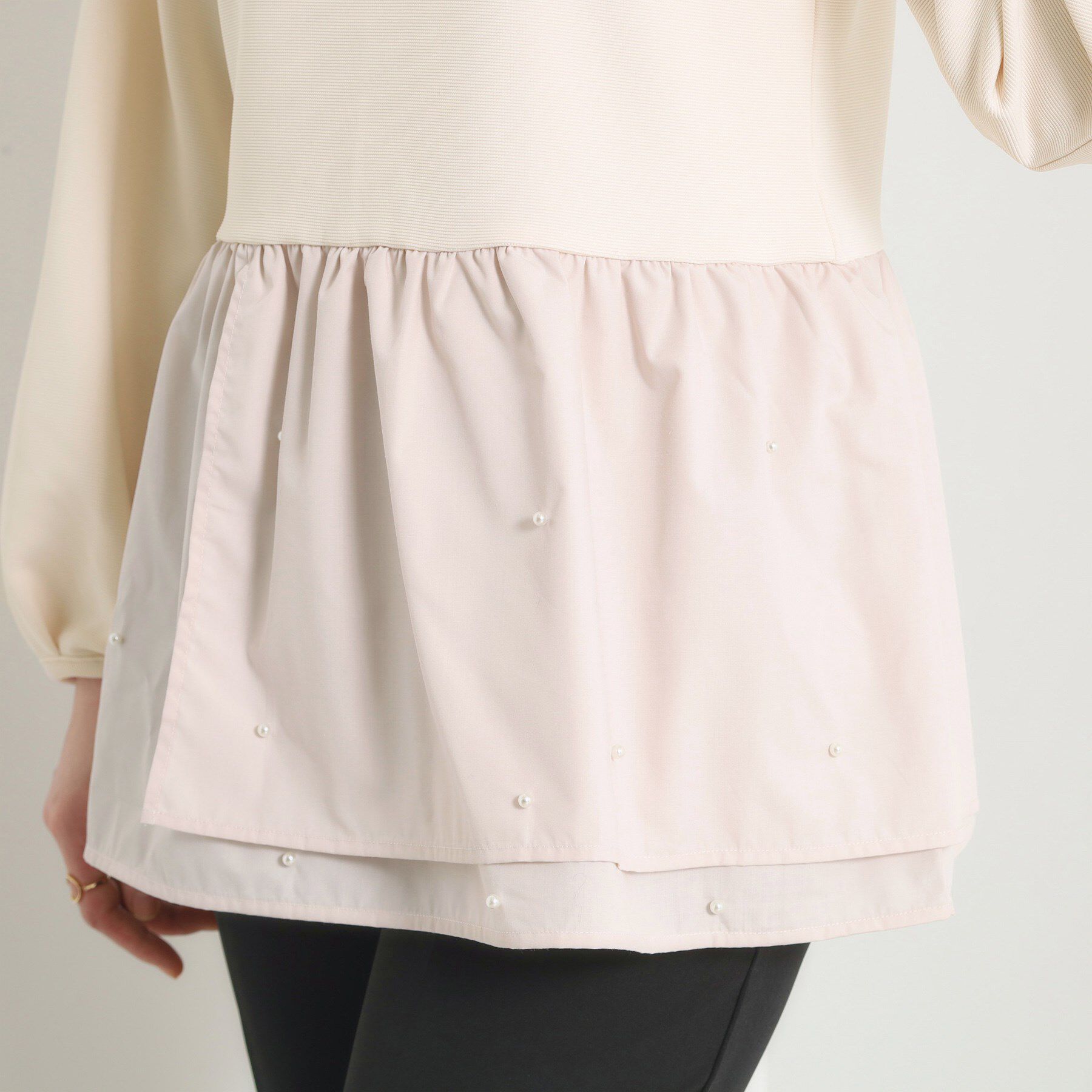 ITS&rsquo;DEMO「【手洗い可】異素材切替リップルプルオーバー」|Tシャツ・カットソー|