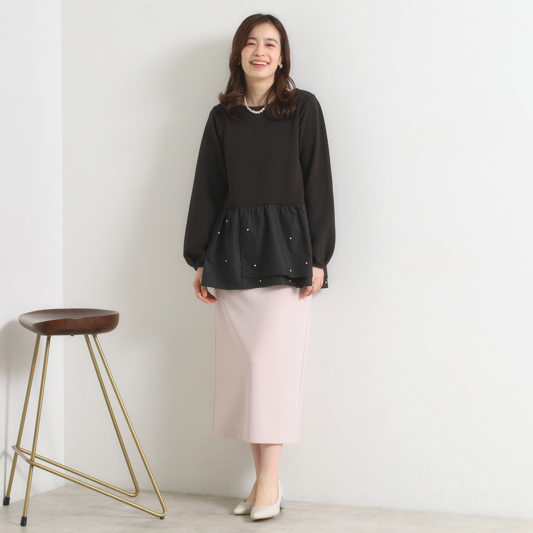 ITS&rsquo;DEMO「【手洗い可】異素材切替リップルプルオーバー」|Tシャツ・カットソー|