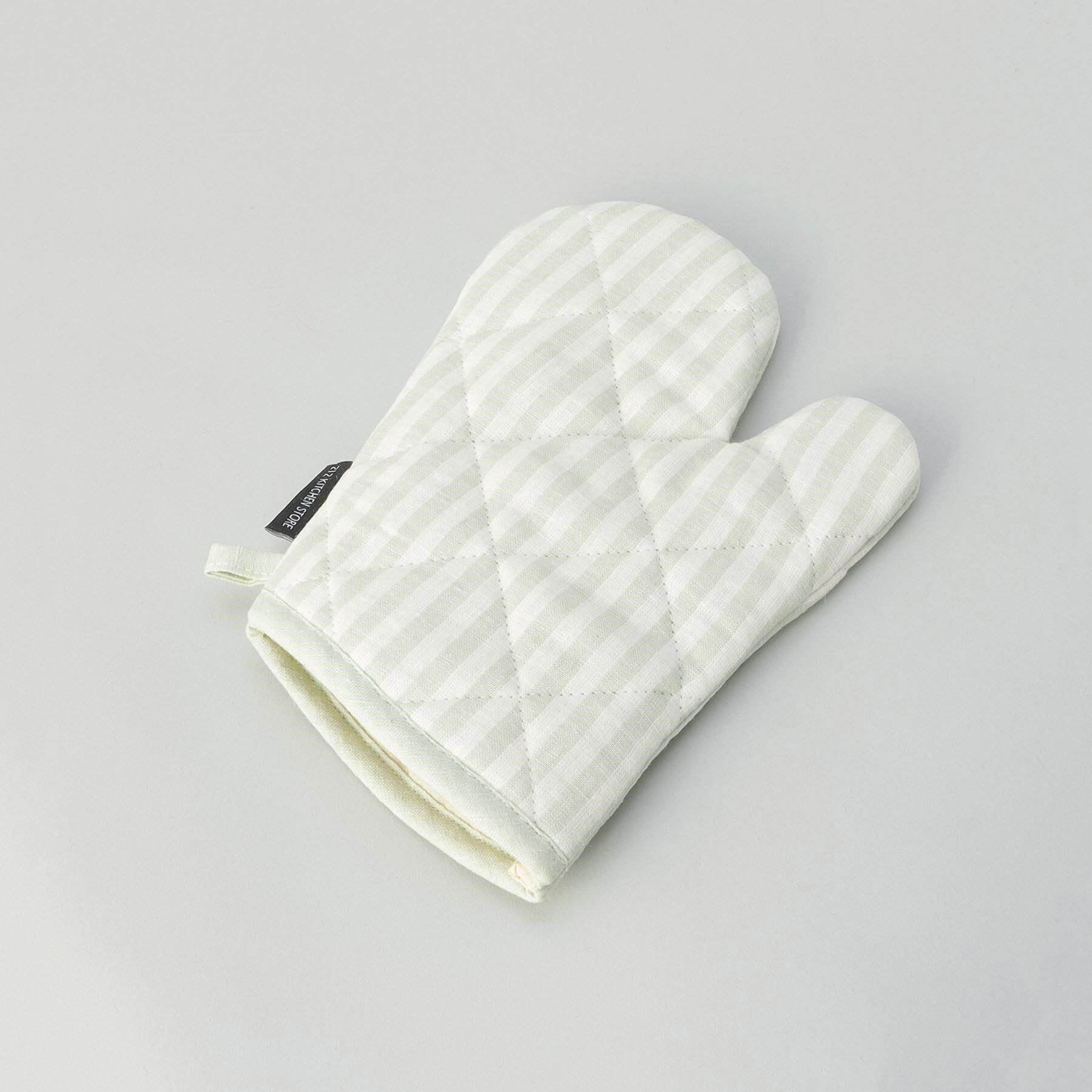 212 KITCHEN STORE「ブロックストライプ リネンコットン ミトン LGR ＜212Kオリジナル ＞」|食器・キッチングッズ|