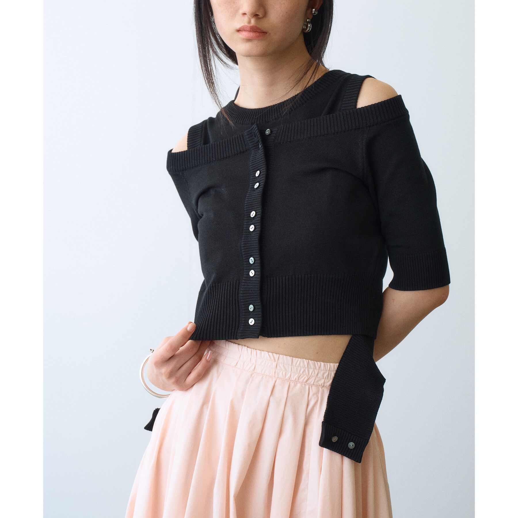 CODE A「design knit short cardigan」|カーディガン|