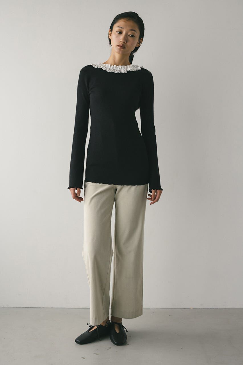 STYLEMIXER「バックオープンフリルニットトップ」|ニット・セーター|