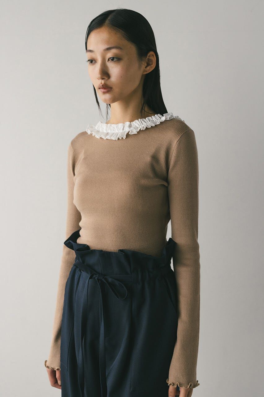STYLEMIXER「バックオープンフリルニットトップ」|ニット・セーター|