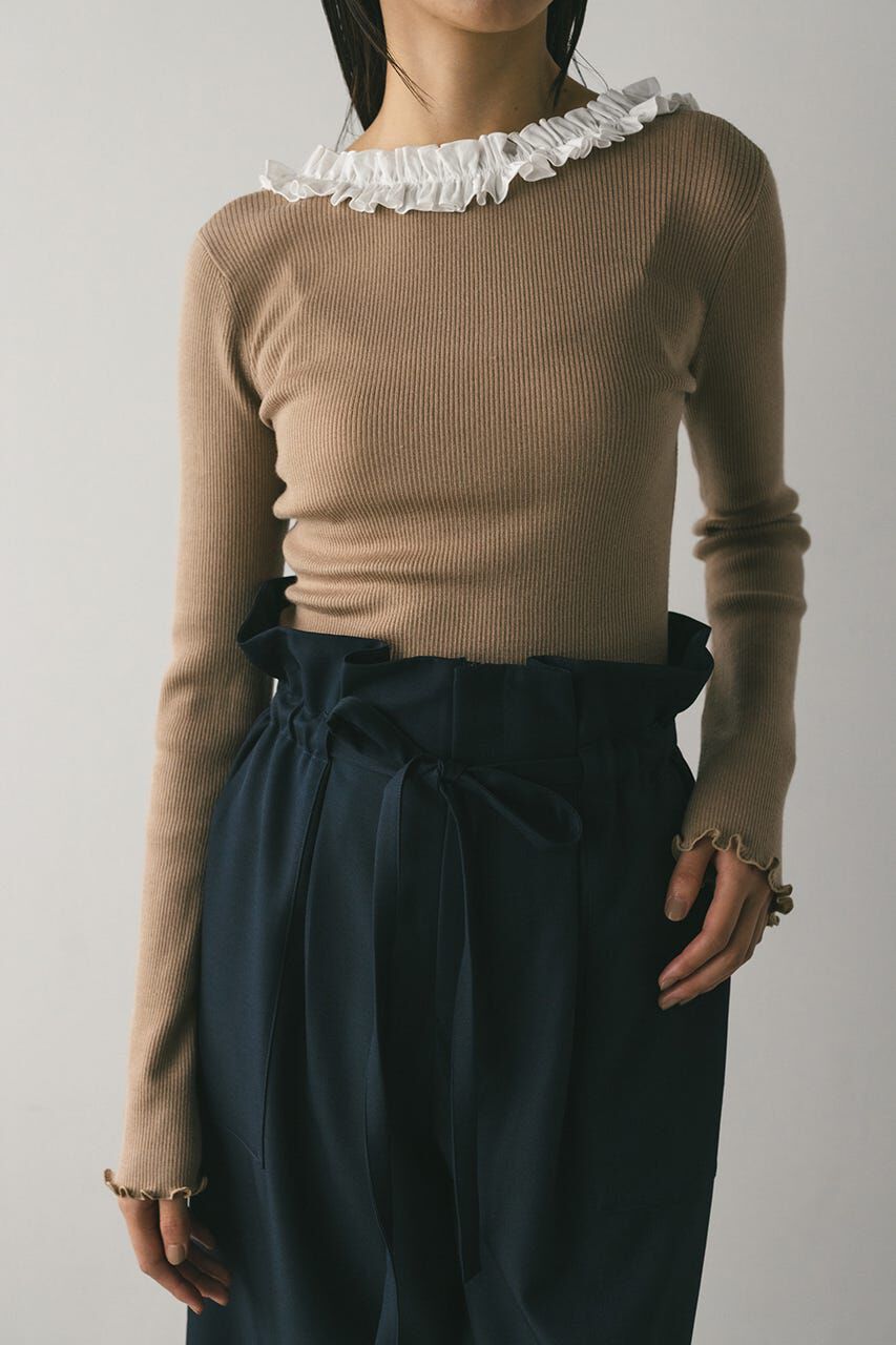 STYLEMIXER「バックオープンフリルニットトップ」|ニット・セーター|