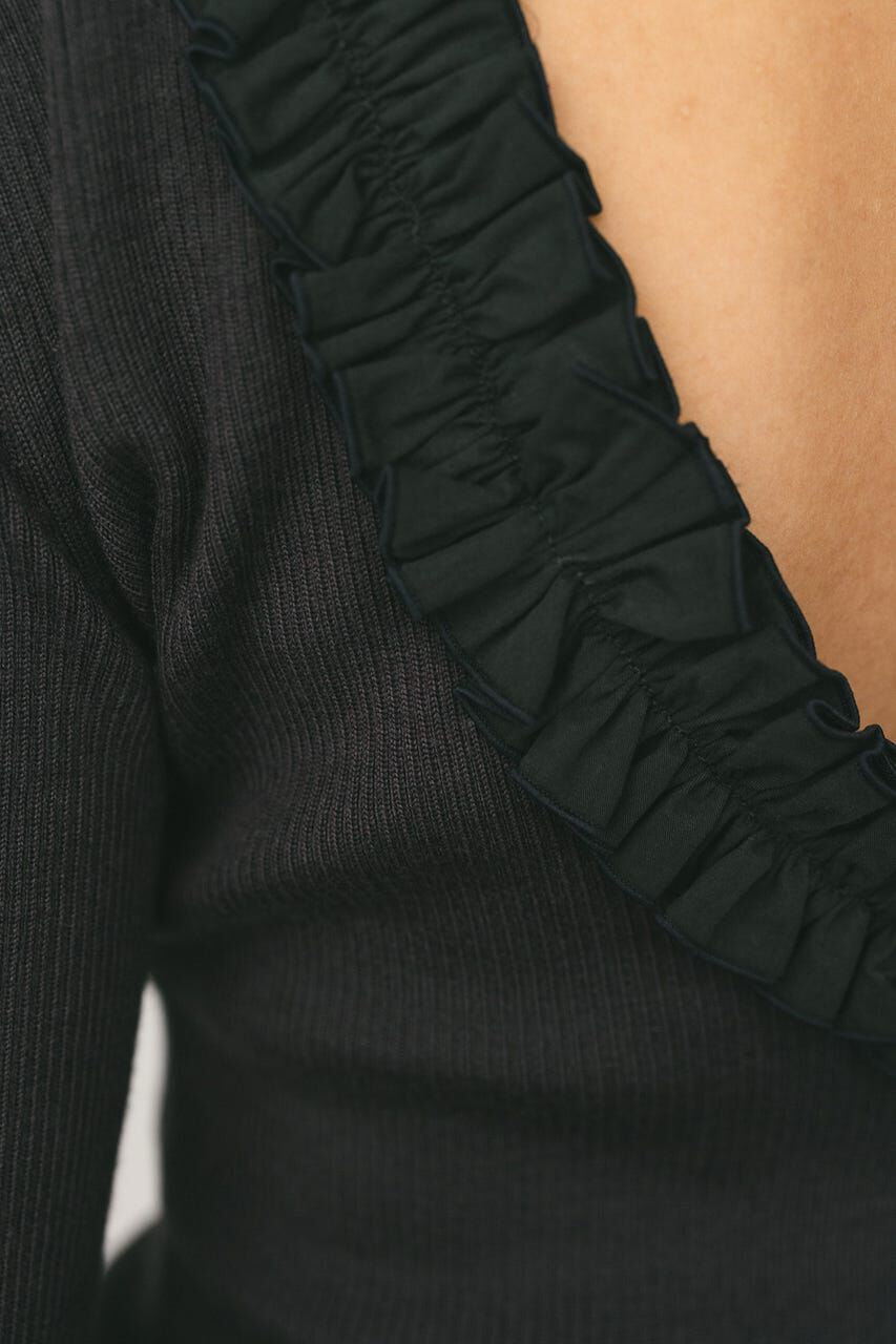 STYLEMIXER「バックオープンフリルニットトップ」|ニット・セーター|