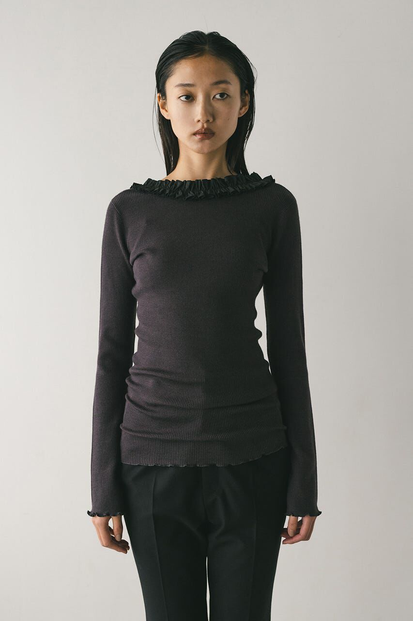 STYLEMIXER「バックオープンフリルニットトップ」|ニット・セーター|