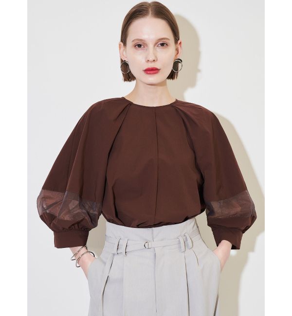 ELENDEEK「ORGANZA MIX SLEEVE BL」|シャツ・ブラウス|