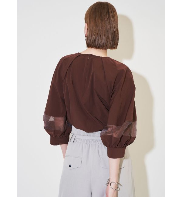 ELENDEEK「ORGANZA MIX SLEEVE BL」|シャツ・ブラウス|