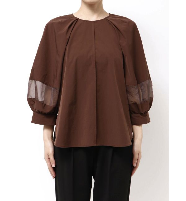 ELENDEEK「ORGANZA MIX SLEEVE BL」|シャツ・ブラウス|