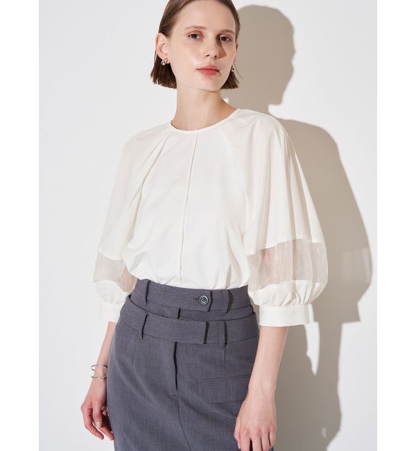 ELENDEEK「ORGANZA MIX SLEEVE BL」|シャツ・ブラウス|