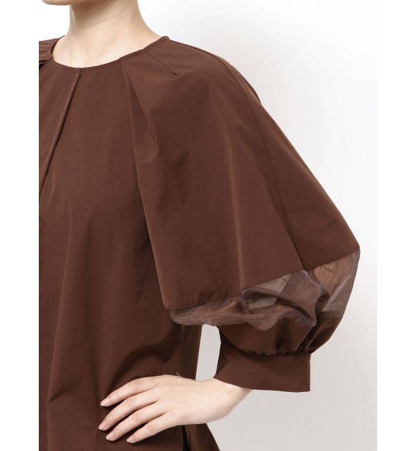 ELENDEEK「ORGANZA MIX SLEEVE BL」|シャツ・ブラウス|