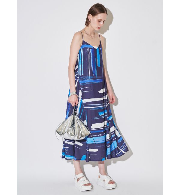 ELENDEEK「FLUID LINE CAMI OP」|ワンピース|ネイビー