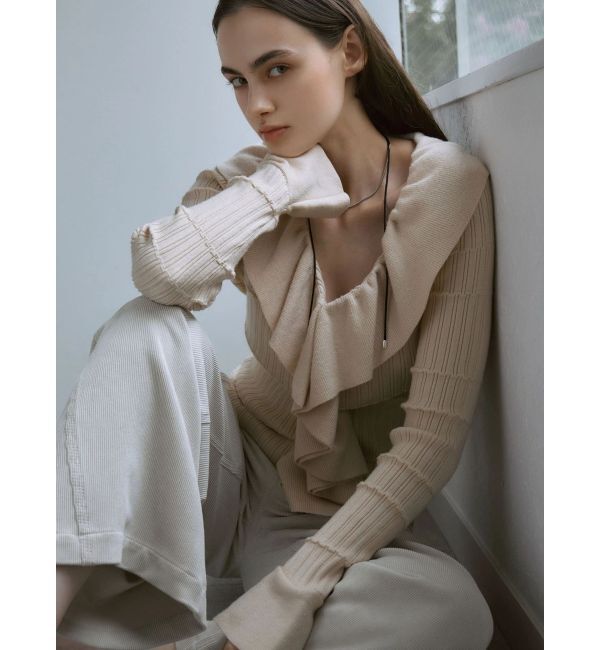 LAGUNAMOON「ラッフルフリルニットプルオーバー」|ニット・セーター|