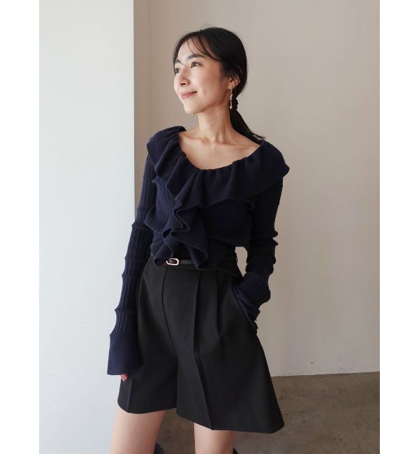 LAGUNAMOON「ラッフルフリルニットプルオーバー」|ニット・セーター|