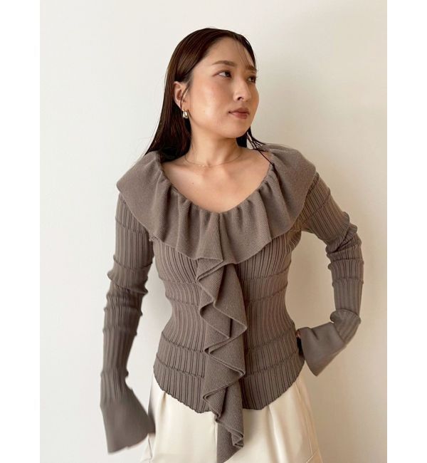 LAGUNAMOON「ラッフルフリルニットプルオーバー」|ニット・セーター|