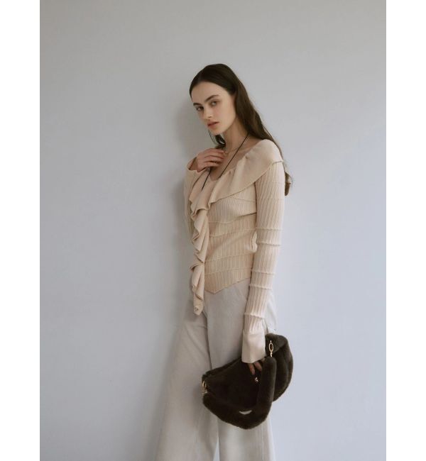 LAGUNAMOON「ラッフルフリルニットプルオーバー」|ニット・セーター|