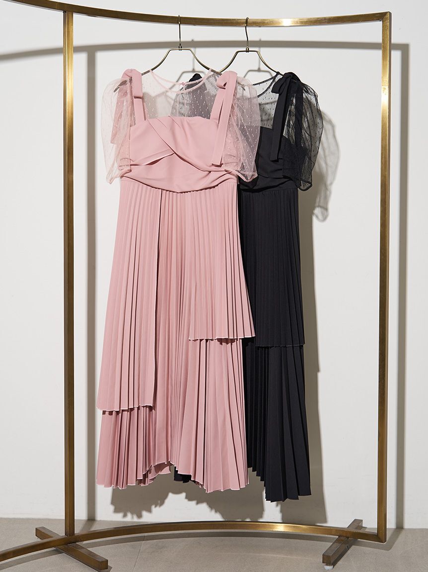 FURFUR「プリーツデザインドッキングドレス」|ドレス|