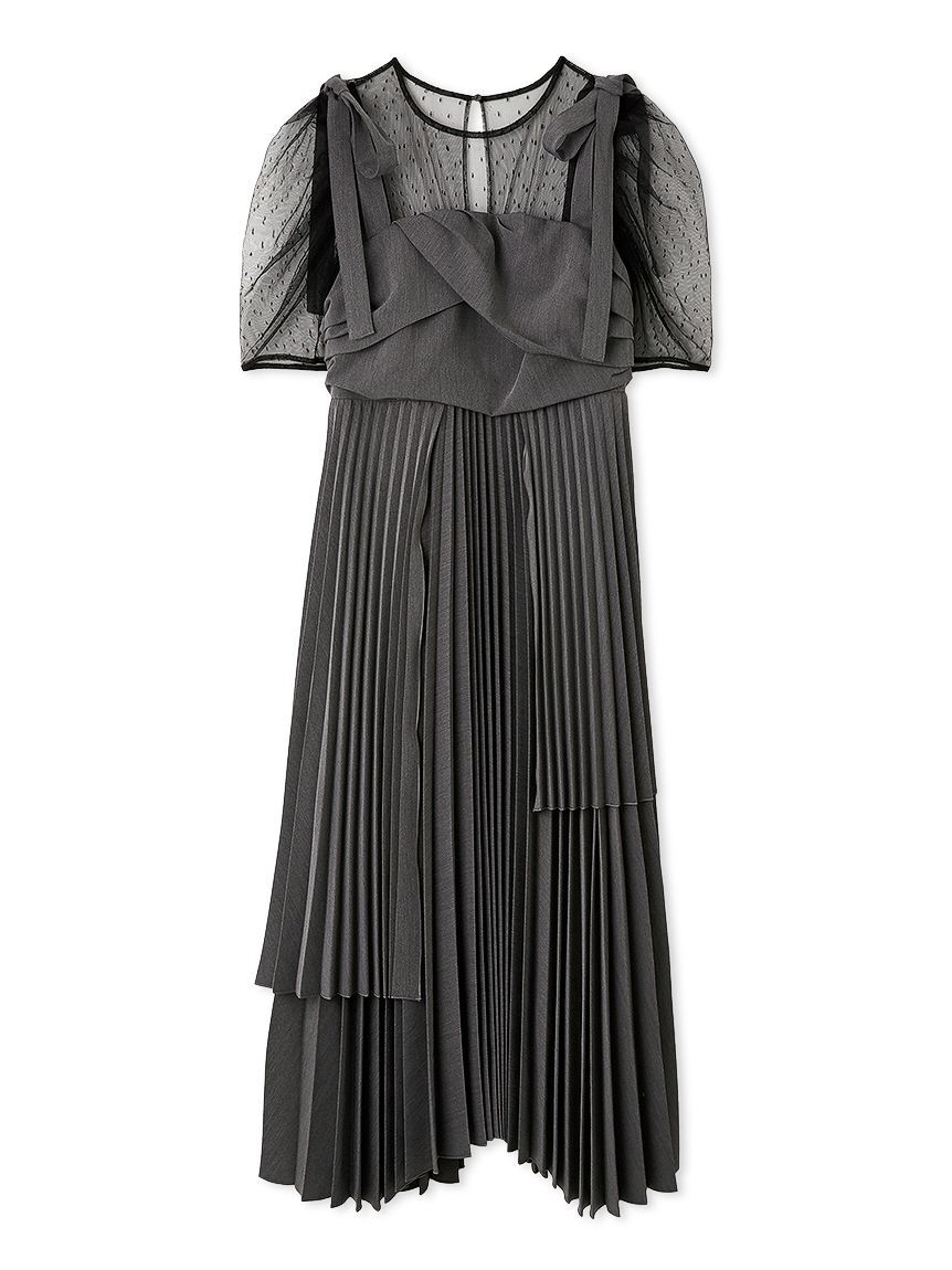 FURFUR「プリーツデザインドッキングドレス」|ドレス|