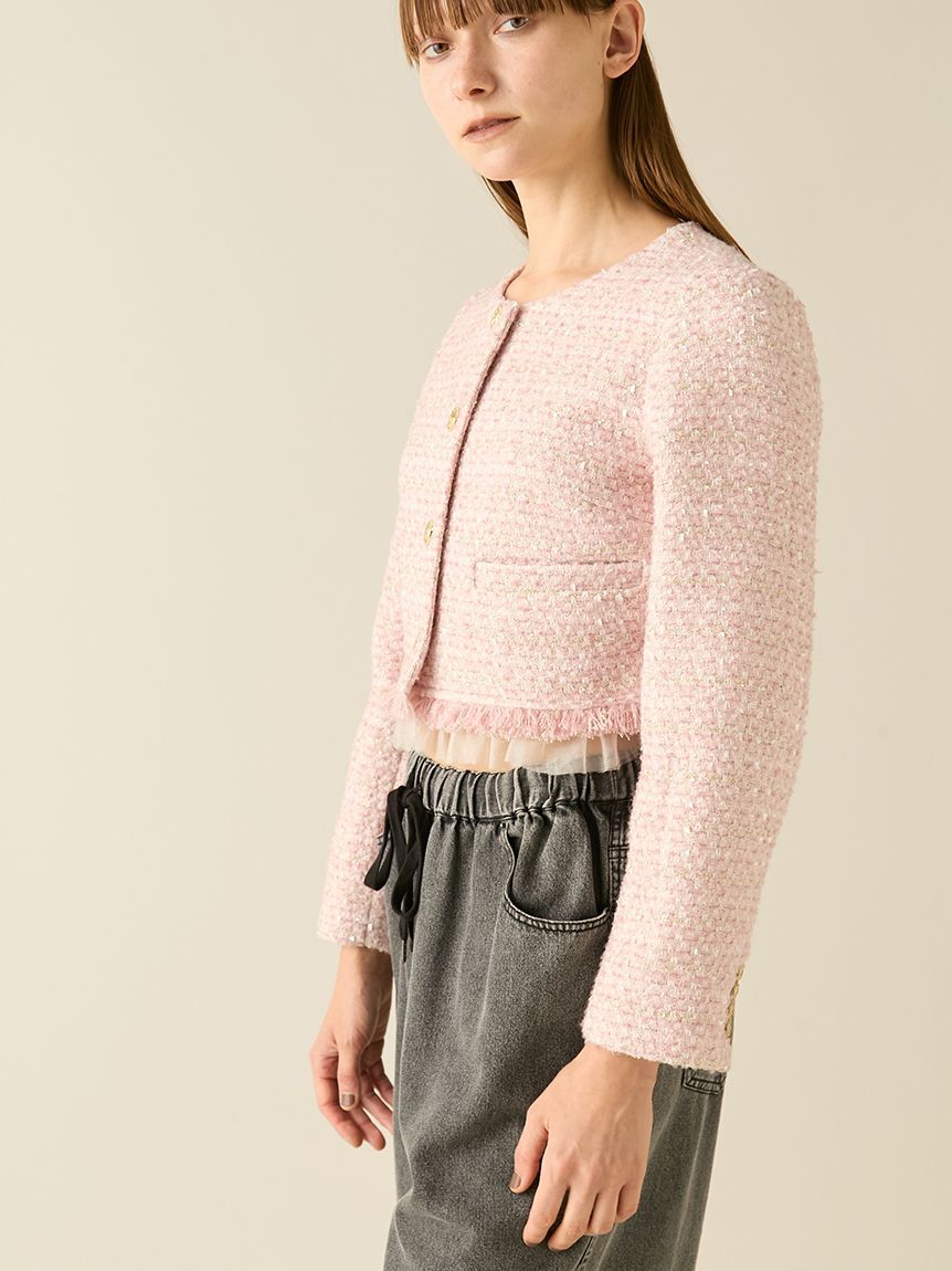 FURFUR「【限定カラー】ツイードジャケット」|ノーカラージャケット|