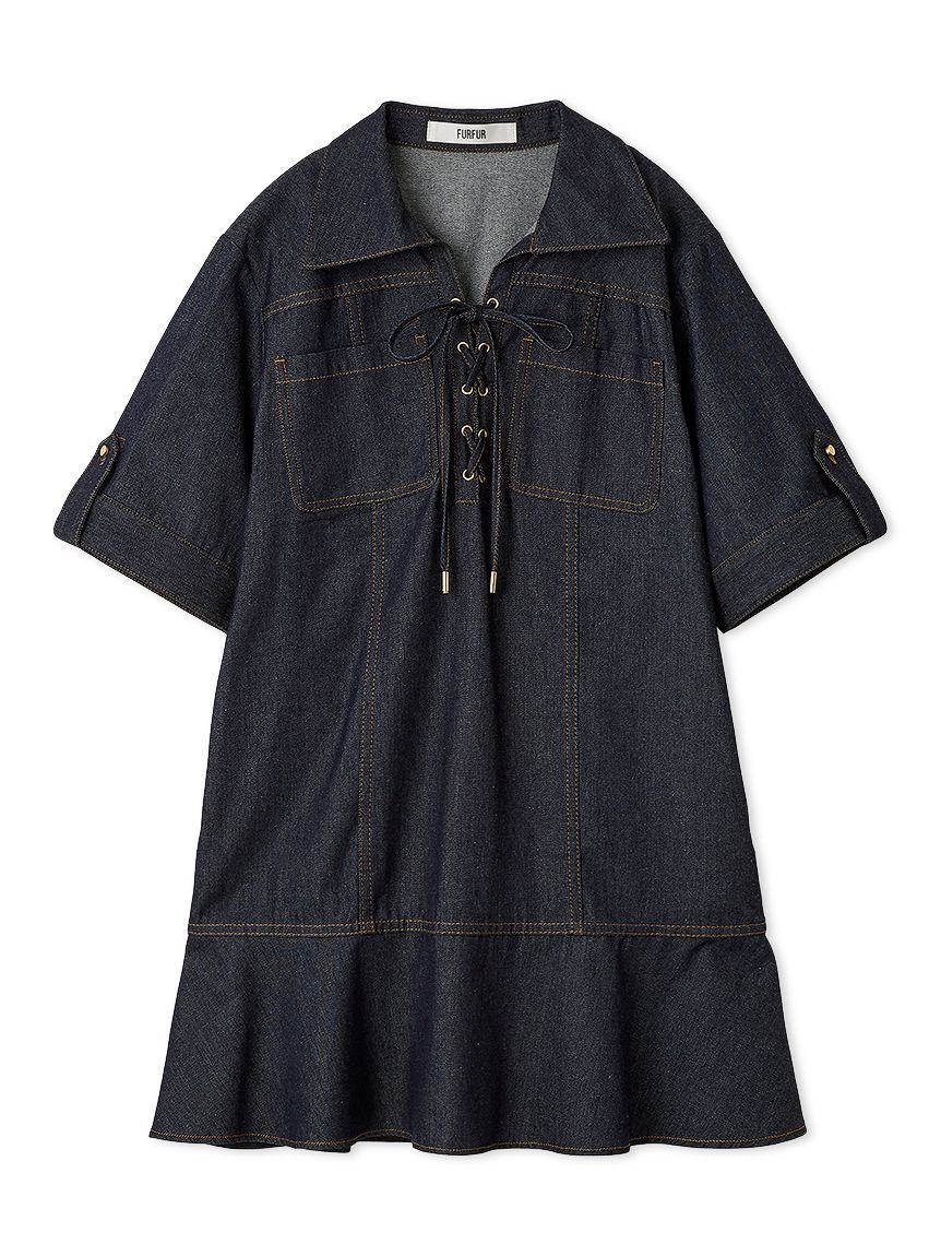 FURFUR「レースアップミニワンピース」|ワンピース|