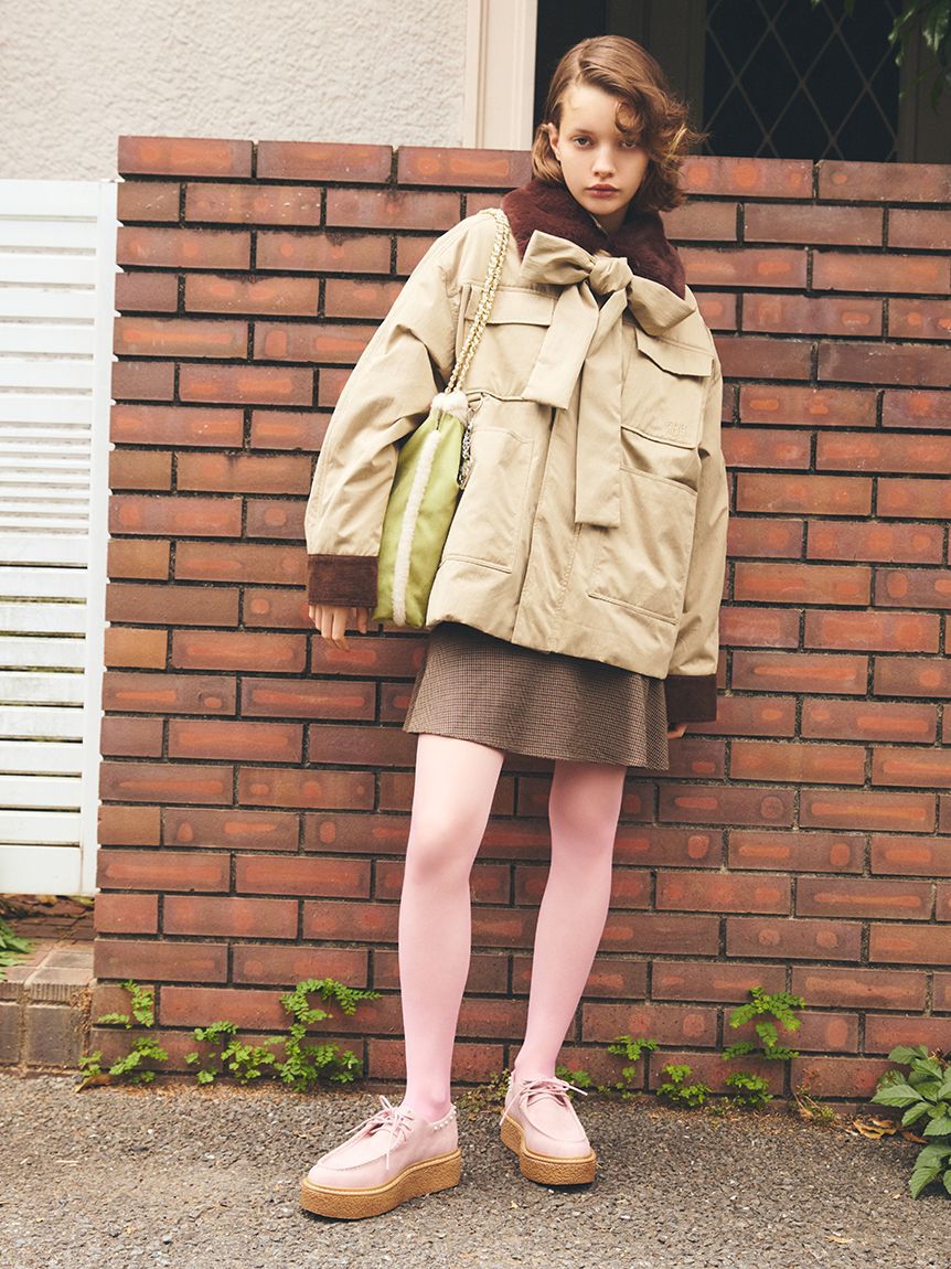 FURFUR「レースアップミニワンピース」|ワンピース|