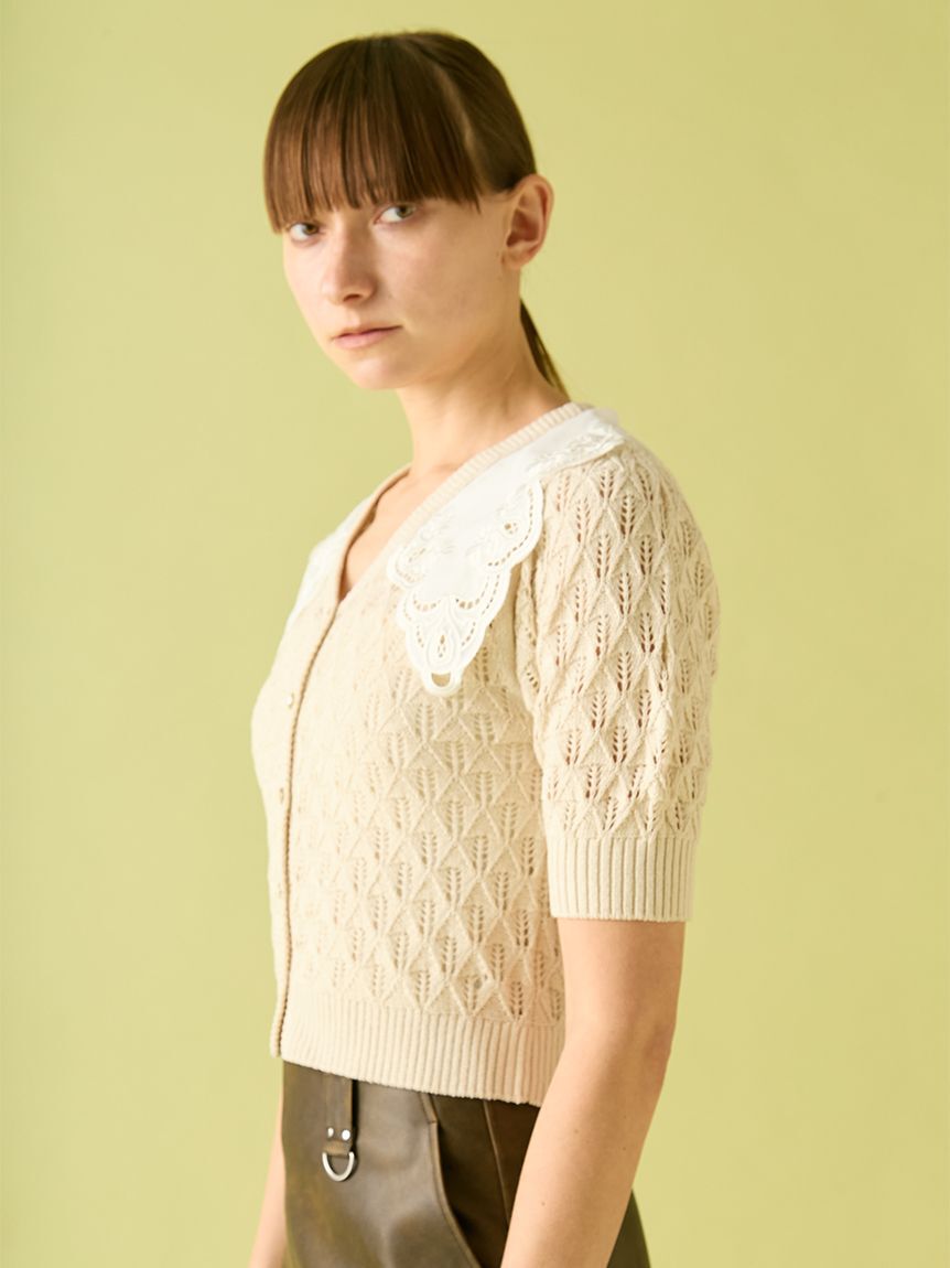 FURFUR「レースカラーカーディガン」|カーディガン|