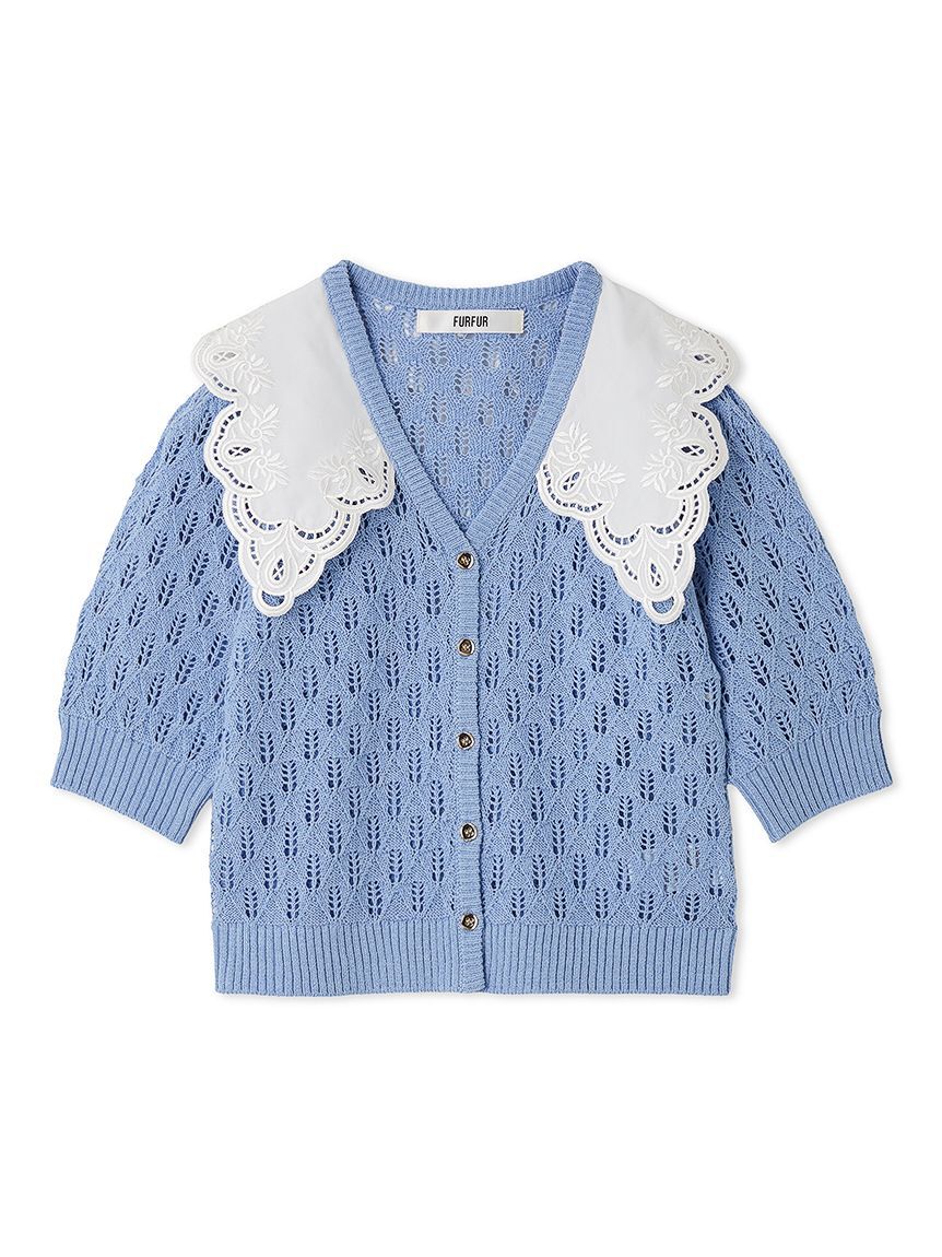 FURFUR「レースカラーカーディガン」|カーディガン|SAX