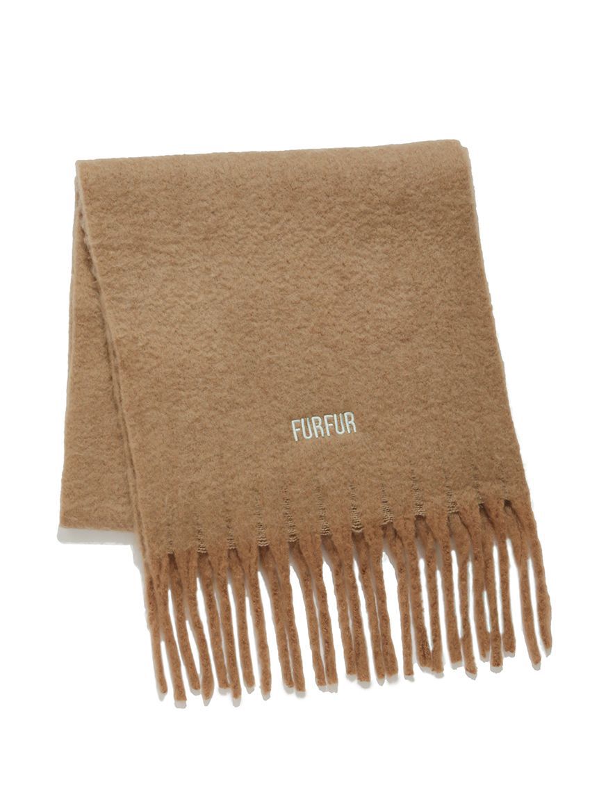 FURFUR「ロゴ刺繍フリンジストール」|マフラー|