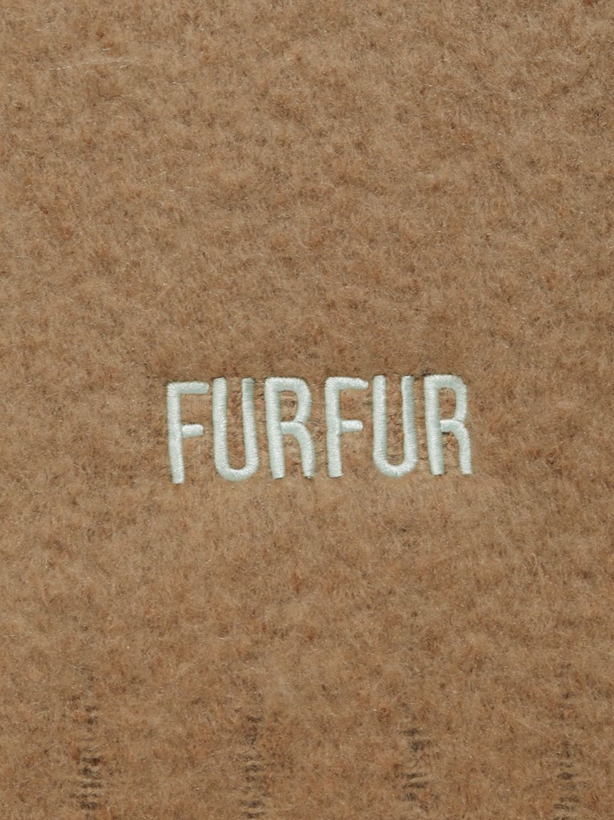 FURFUR「ロゴ刺繍フリンジストール」|マフラー|