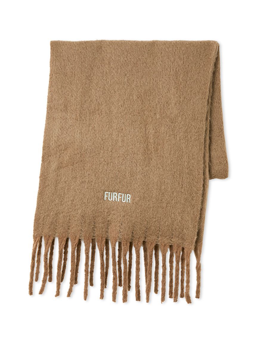 FURFUR「ロゴ刺繍フリンジストール」|マフラー|BEG