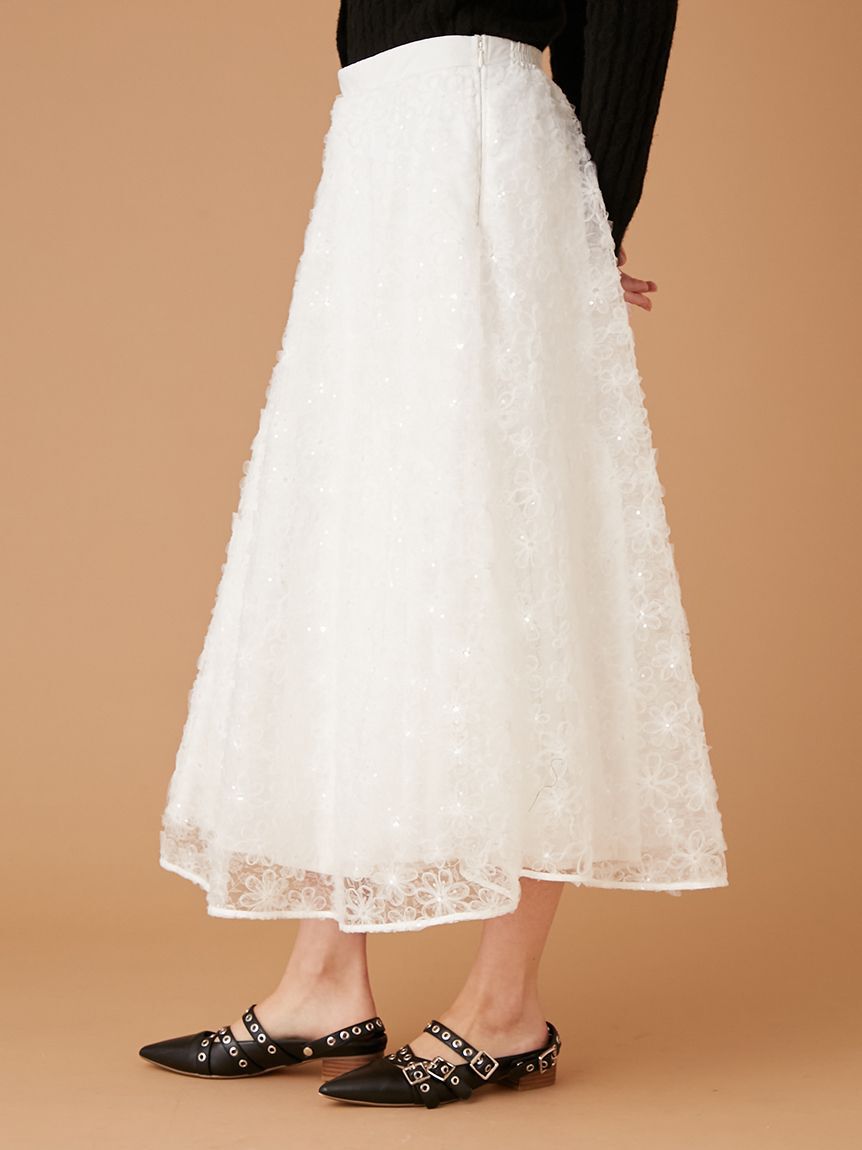 FURFUR「立体フラワーレーススカート」|スカート|