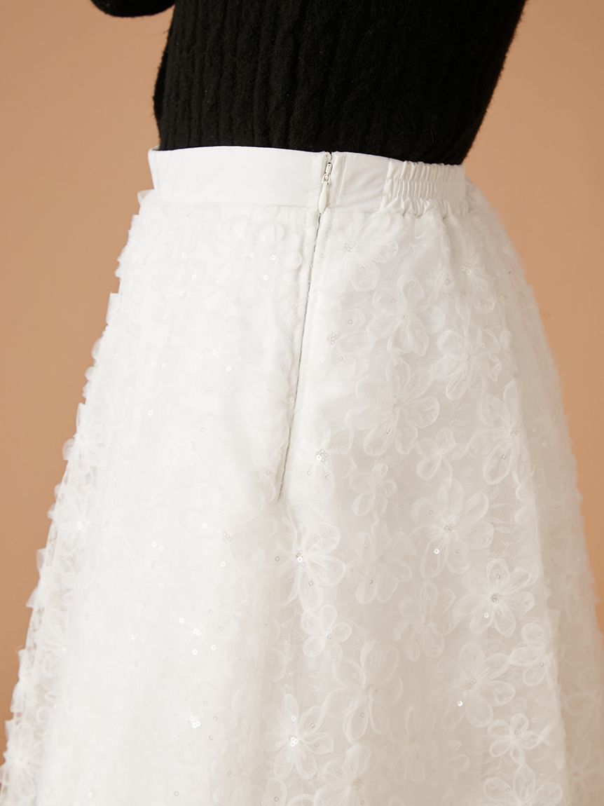 FURFUR「立体フラワーレーススカート」|スカート|