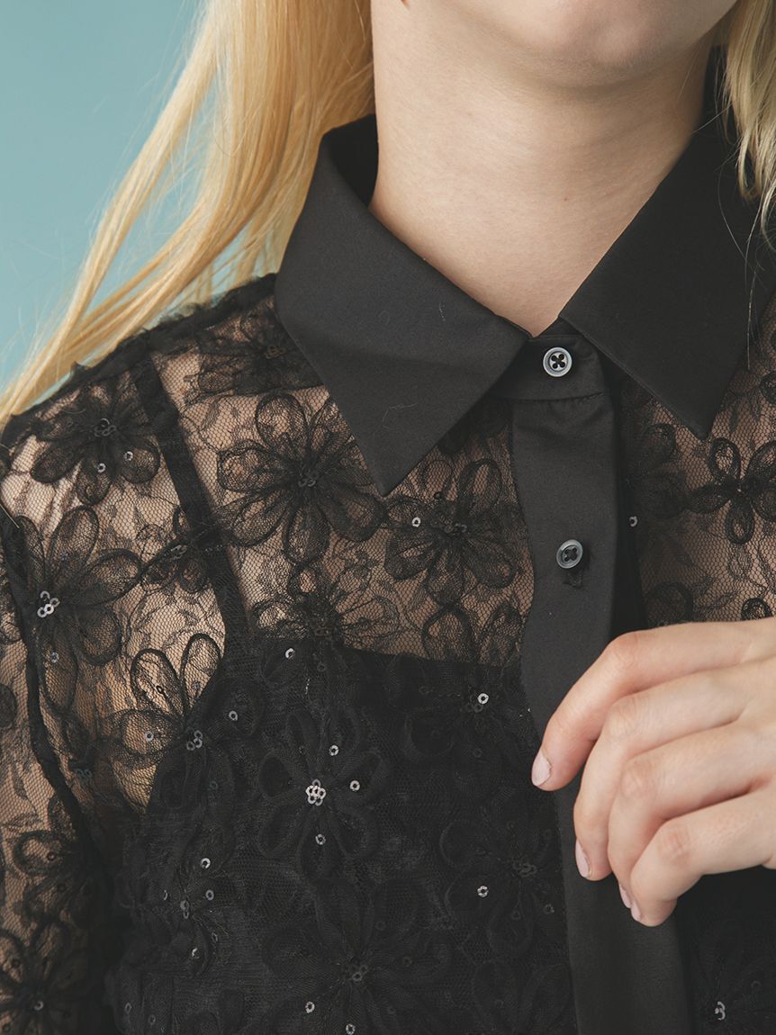 FURFUR「立体フラワーレースブラウス」|シャツ・ブラウス|