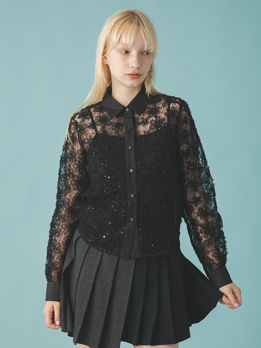 FURFUR「立体フラワーレースブラウス」|シャツ・ブラウス|