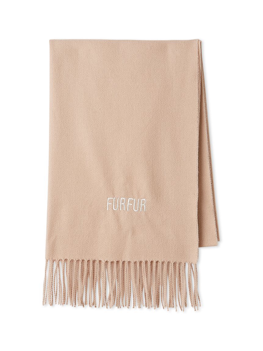 FURFUR「ロゴ刺繍大判ストール」|マフラー|