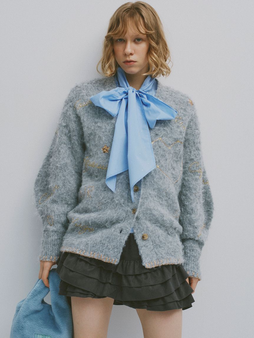 FURFUR「スターモチーフ刺繍カーディガン」|カーディガン|GRY