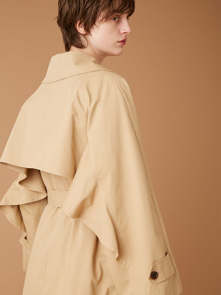 FURFUR「フリルショートトレンチコート」|トレンチコート|