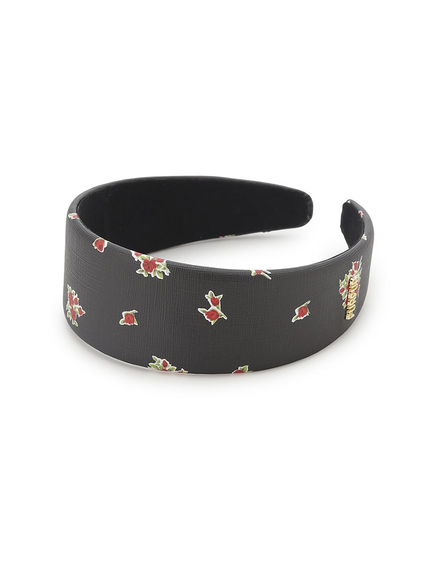 FURFUR「オリジナルフラワープリントカチューシャ」|ヘアバンド|BLK