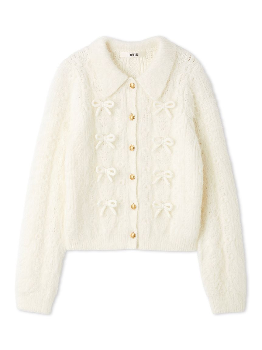 FURFUR「リボンデザインアランポロニットトップス」|ニット・セーター|