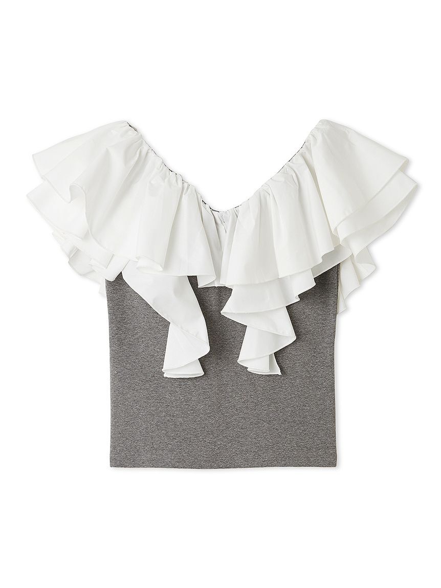 LILY BROWN「デコルテフリルカットトップス」|Tシャツ・カットソー|