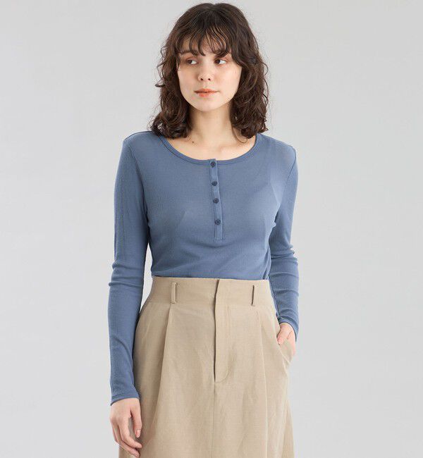 MACKINTOSH PHILOSOPHY「GREY LABEL シアーヘンリーネック」|Tシャツ・カットソー|ネイビー