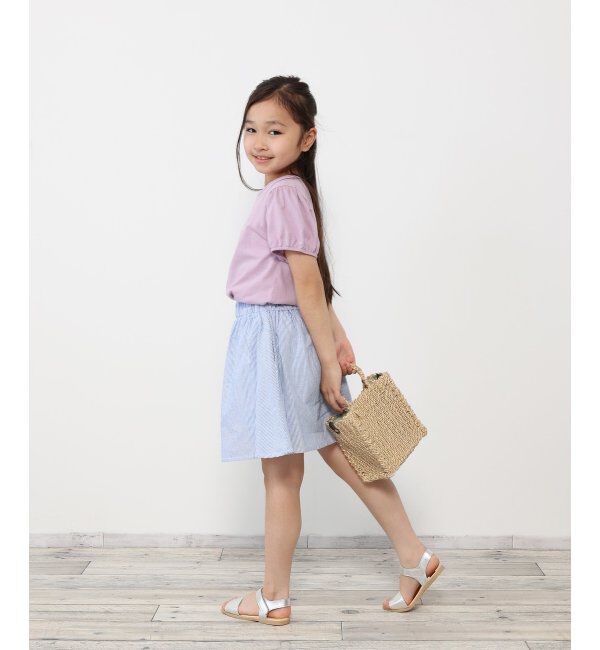 ikka kids「USAコットン パフスリーブプリントTシャツ（120~160cm）」|Tシャツ・カットソー|