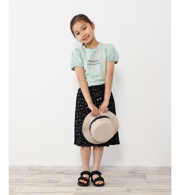 ikka kids「USAコットン パフスリーブプリントTシャツ（120~160cm）」|Tシャツ・カットソー|