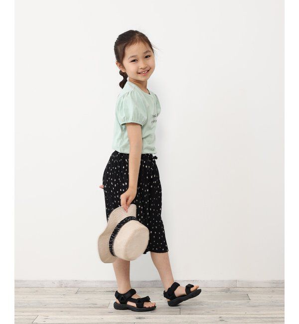 ikka kids「USAコットン パフスリーブプリントTシャツ（120~160cm）」|Tシャツ・カットソー|