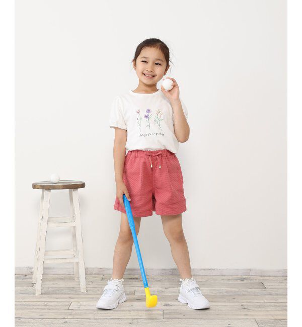 ikka kids「USAコットン パフスリーブプリントTシャツ（120~160cm）」|Tシャツ・カットソー|