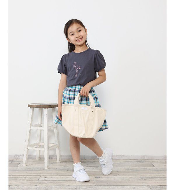 ikka kids「USAコットン パフスリーブプリントTシャツ（120~160cm）」|Tシャツ・カットソー|