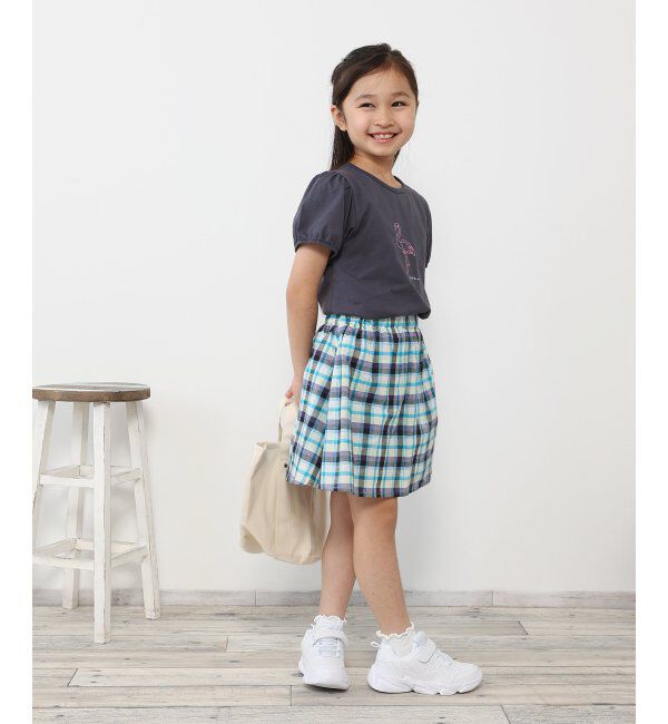 ikka kids「USAコットン パフスリーブプリントTシャツ（120~160cm）」|Tシャツ・カットソー|